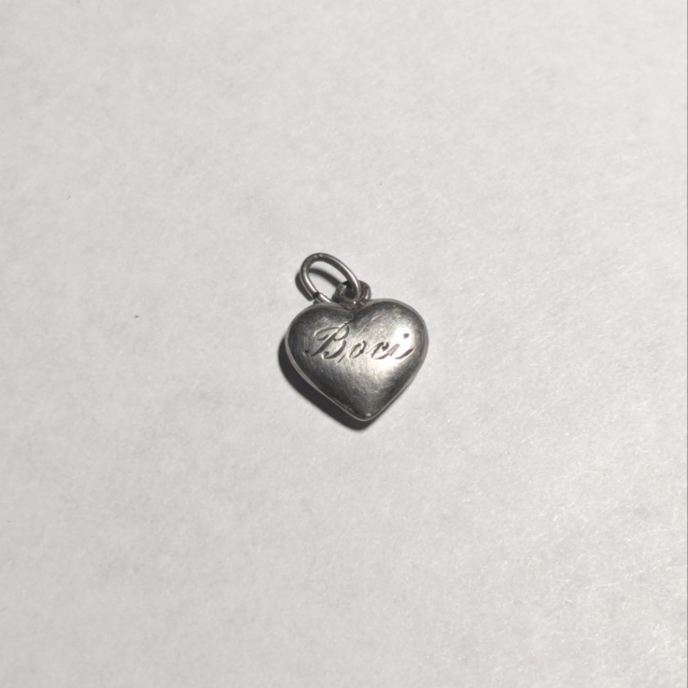 Vintage sterling silver 925 love heart charm pendant Boci January 31, 1954